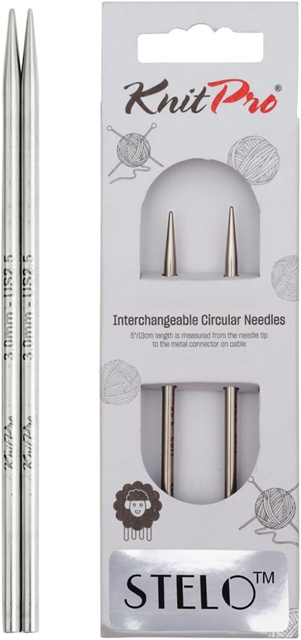 KnitPro Stelo Interchangeable Circular Knitting Needles 4" (10cm) Size 2.5 - 15